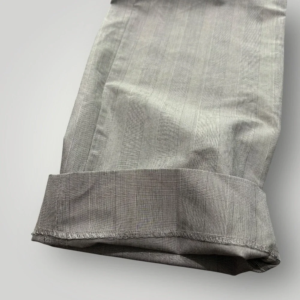 Banana‎ Republic Pants Mens 34x34 Gray Plaid Non-Iron Slim Fit Chino Straight